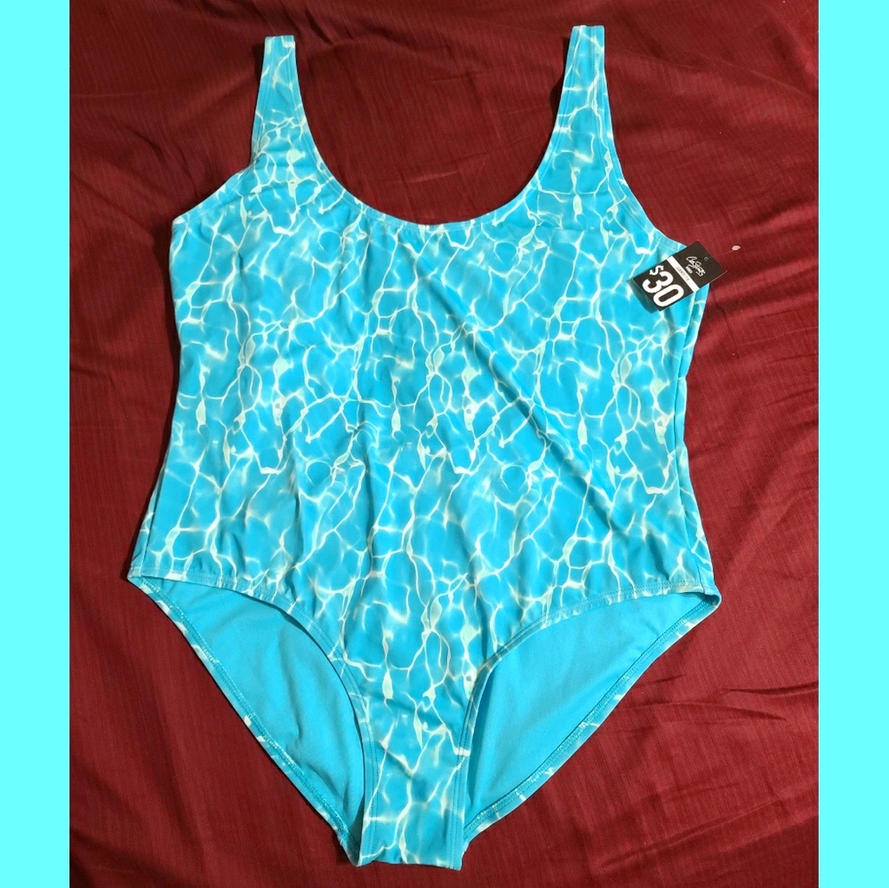 Aqua One Piece Juniors Bathing Suit City Streets